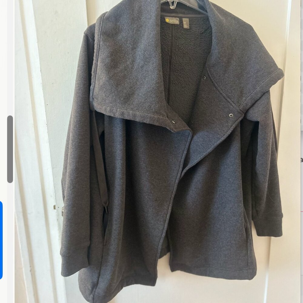 Zella Cowl Neck Pullover – Size Medium | Gray | Cozy Athleisure Sweater (No Zipp